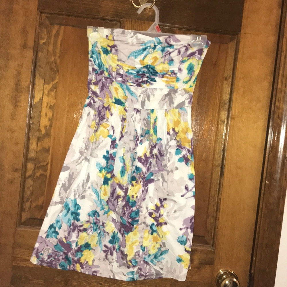 Strapless floral dress